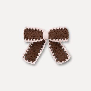 Stine Goya Hand-Crochet Bow Hair Clip - Chicory Coffee