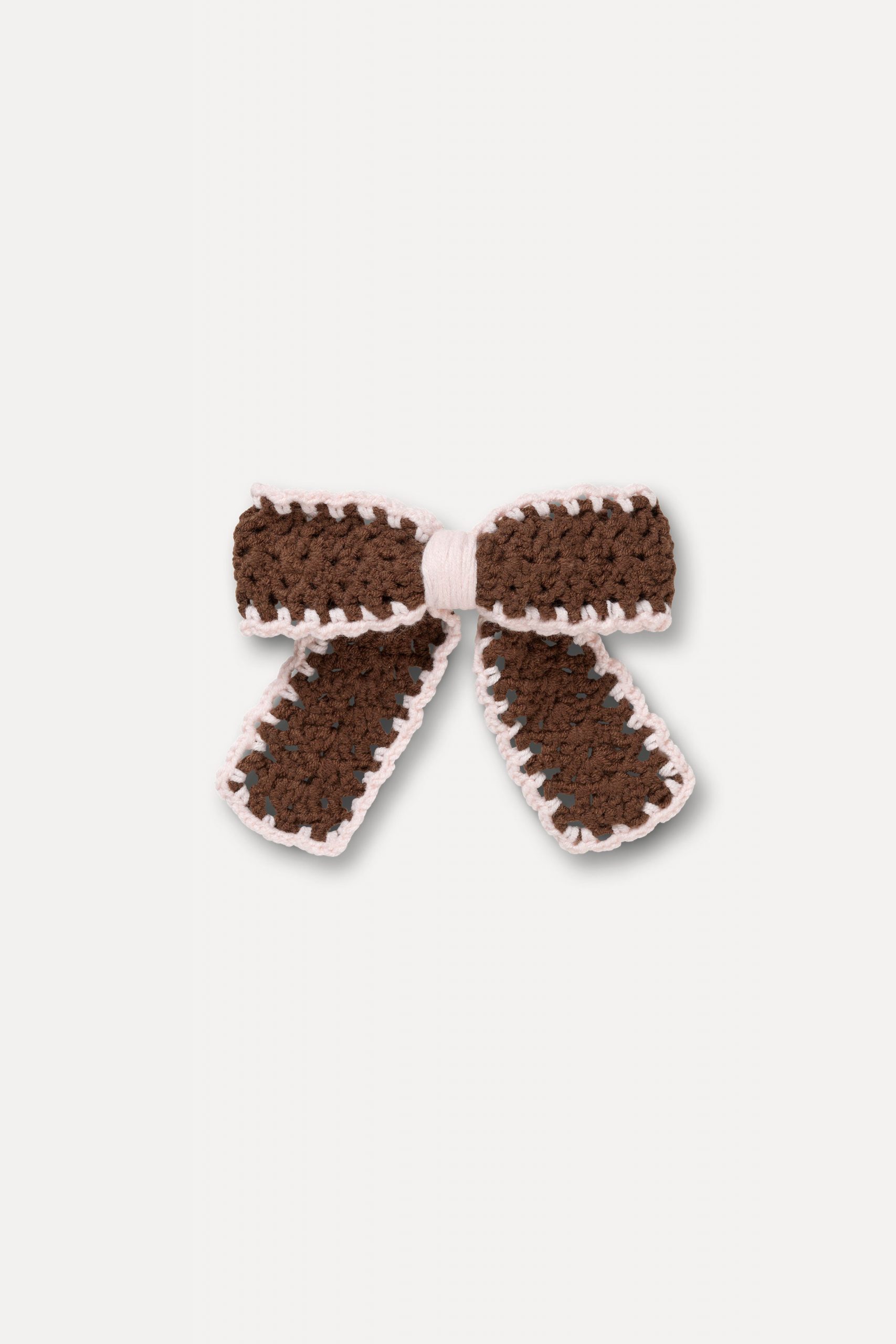 Stine Goya Hand-Crochet Bow Hair Clip - Chicory Coffee