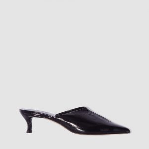 By Far Luciana Glossed Leather Mule