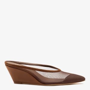 Larroudé Loulou Mesh Mule Burnt Umber