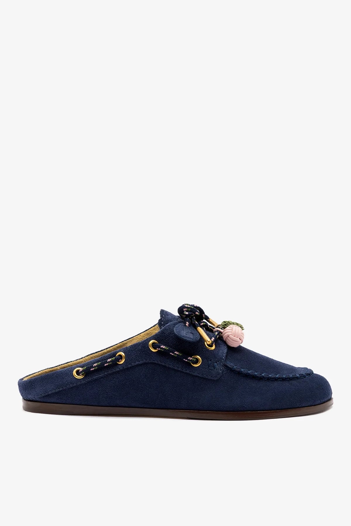 Larroudé Cyprus Mule Indigo Suede