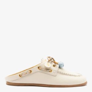 Larroudé Cyprus Mule Ivory Leather