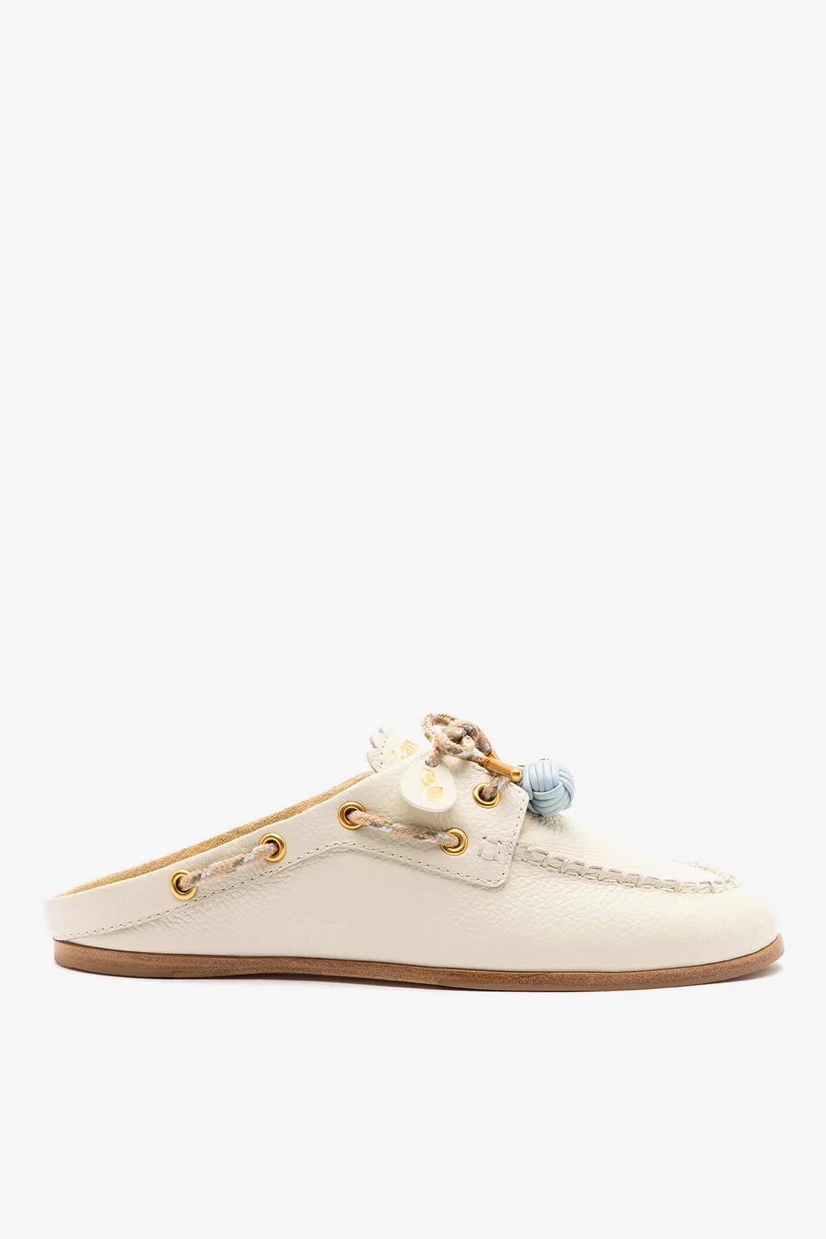 Larroudé Cyprus Mule Ivory Leather