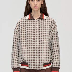 Stine Goya Collar Bomber Jacket - Checks