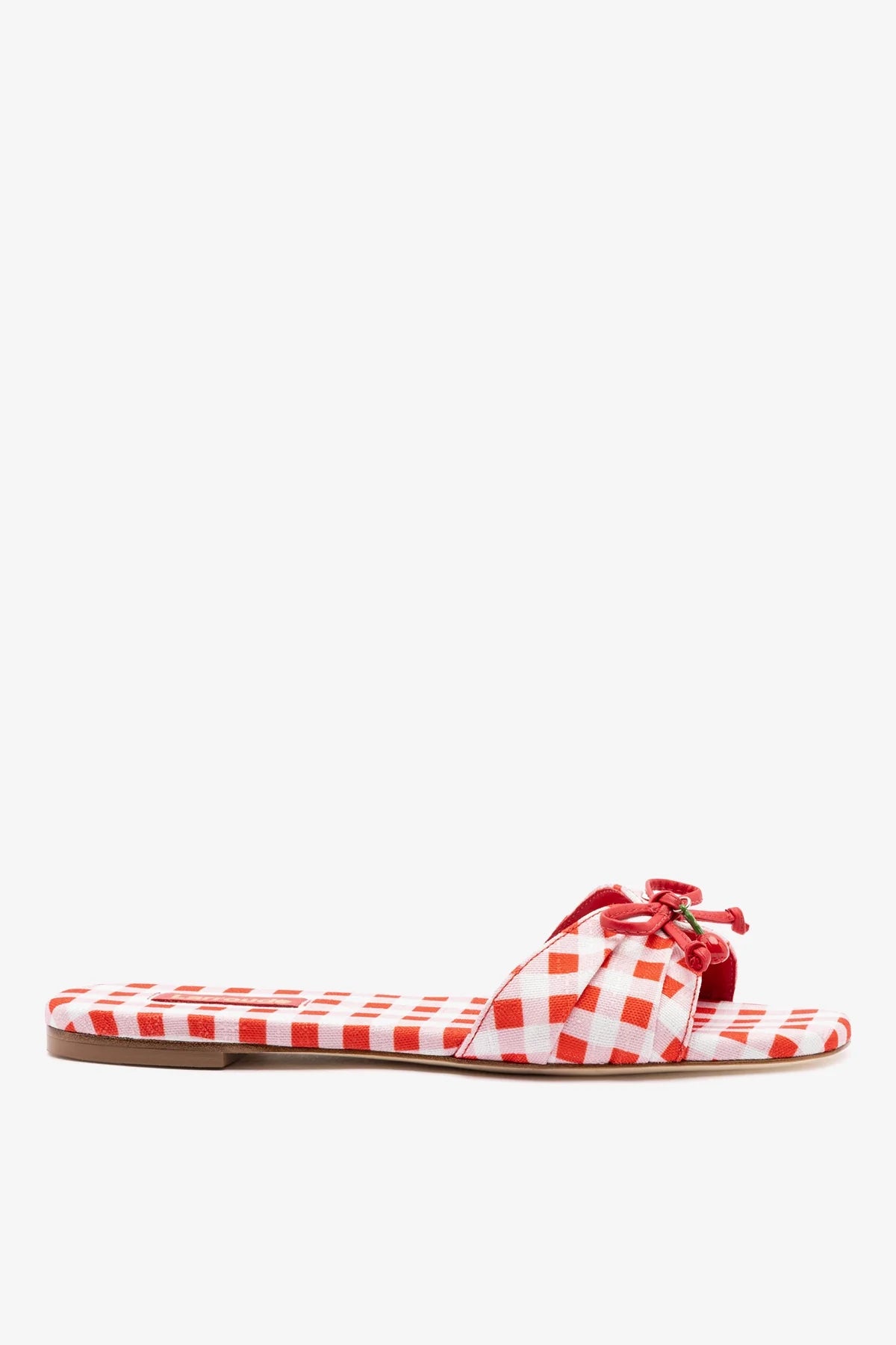 Larroudé Bardot Flat Scarlet Printed Fabric