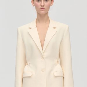 Stine Goya Elastic Detail Tailoring Blazer - Eggnog