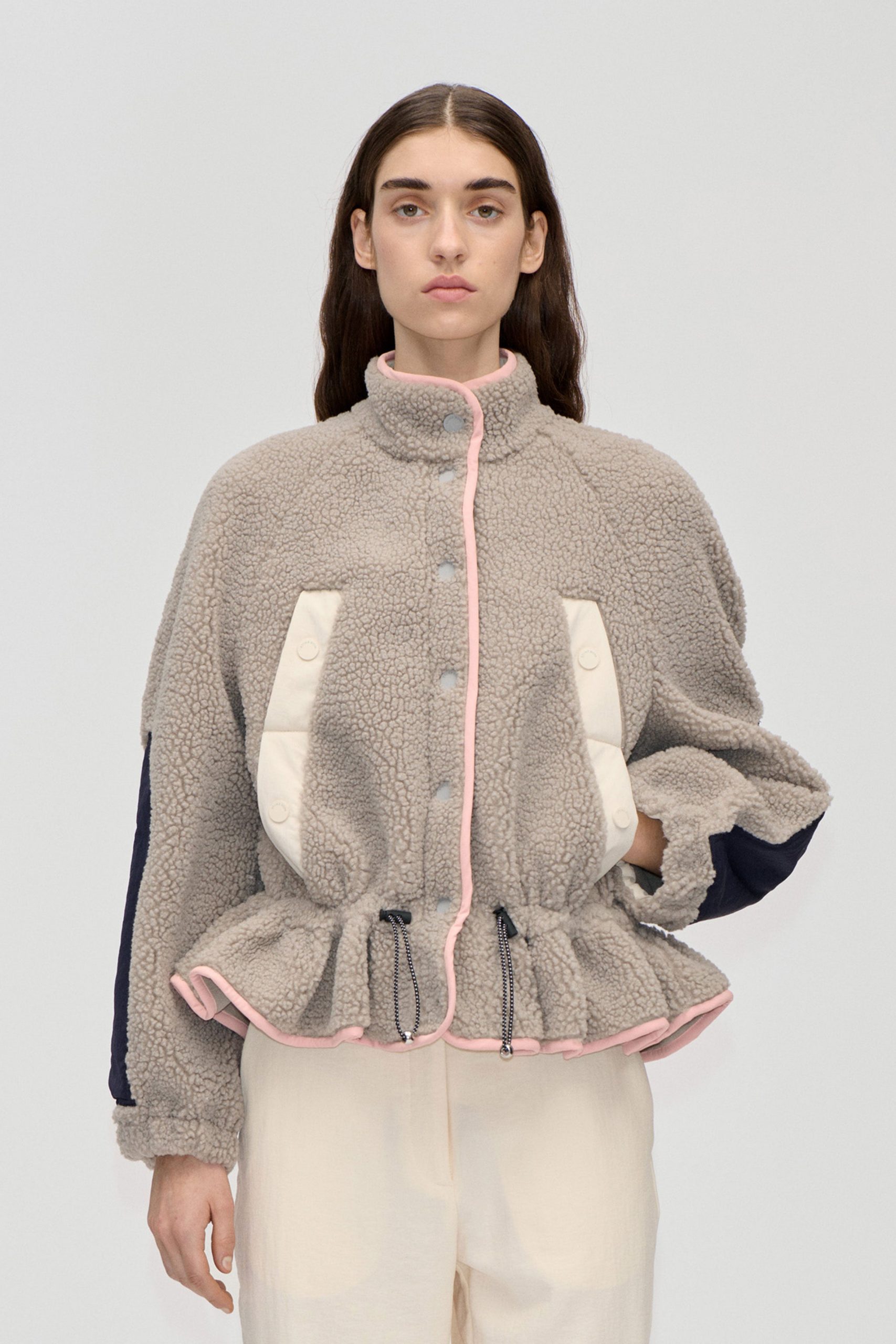Stine Goya Dropped Shoulder Gathered Jacket - Flint Gray