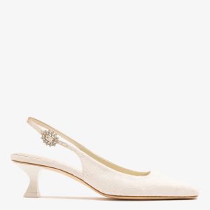Larroudé x Markarian: Amal Pump White Lace