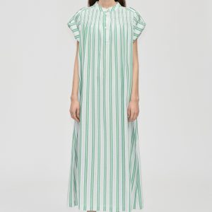 Stine Goya Smocked Tunic Long Dress - Smocked Stripes