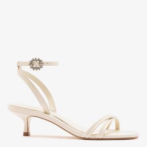 Larroudé x Markarian: Mini Annie Sandal Ivory Leather