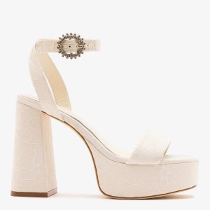 Larroudé x Markarian: Dolly Platform Sandal White Lace