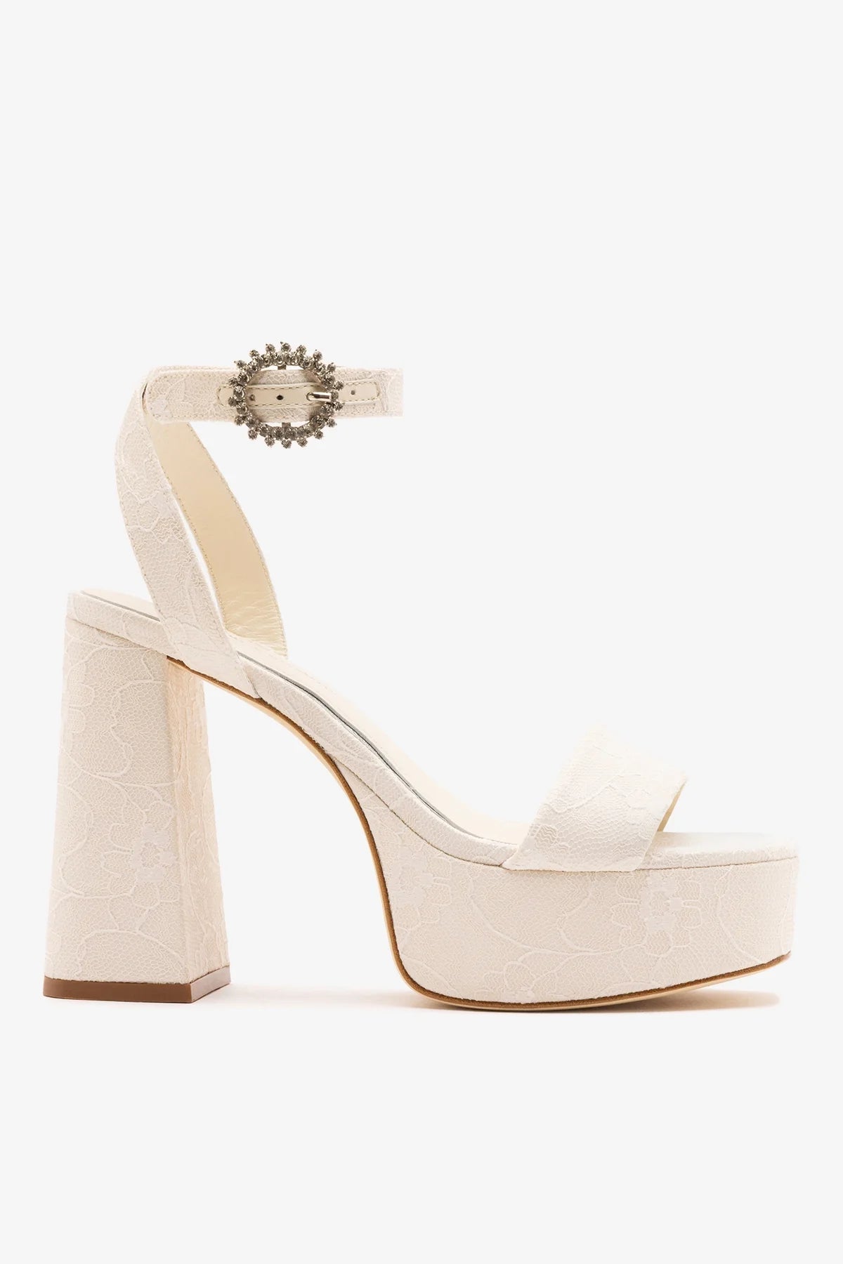 Larroudé x Markarian: Dolly Platform Sandal White Lace