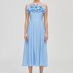 Stine Goya Bustier Dress With Flower Details - Bel Air Blue