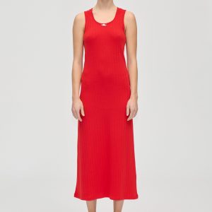 Stine Goya Deep Neckline Tank Dress - Velocity Red