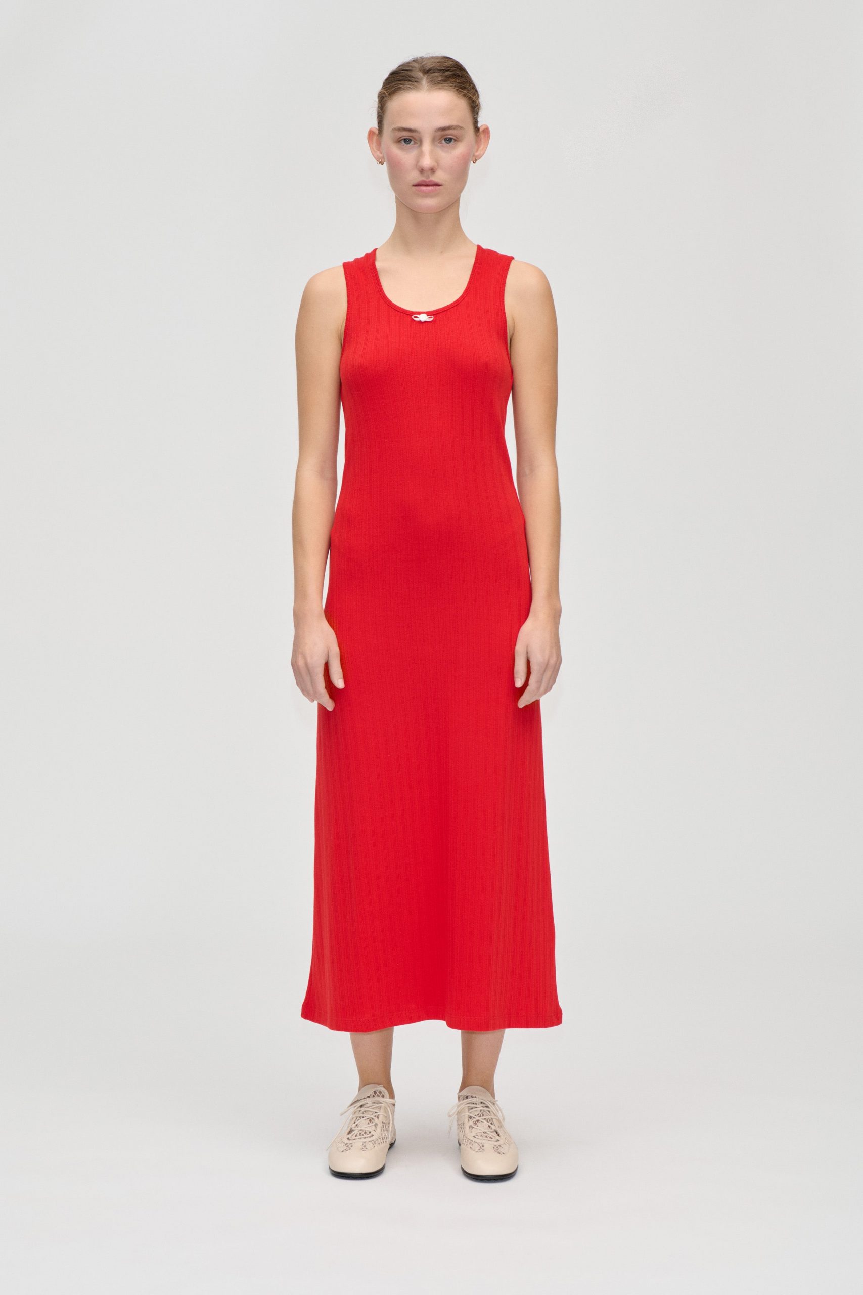 Stine Goya Deep Neckline Tank Dress - Velocity Red