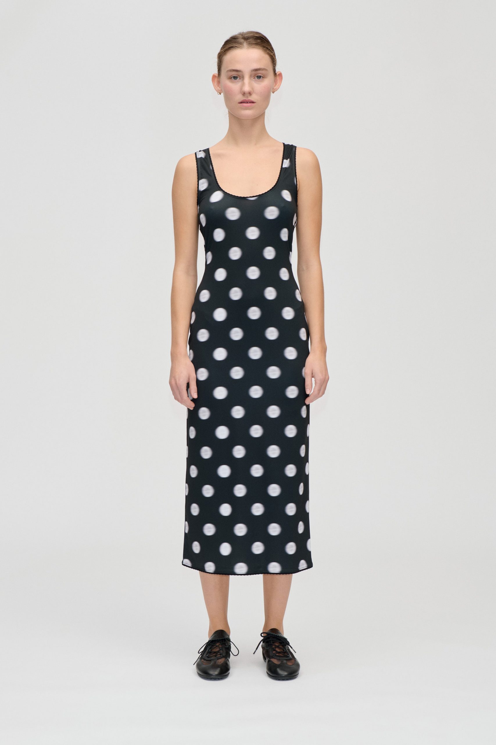 Stine Goya Elastic Deep Neckline Tank Dress - Dots in Motion