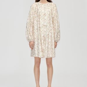 Stine Goya Voluminous Bow Dress - Sakura Check Pink