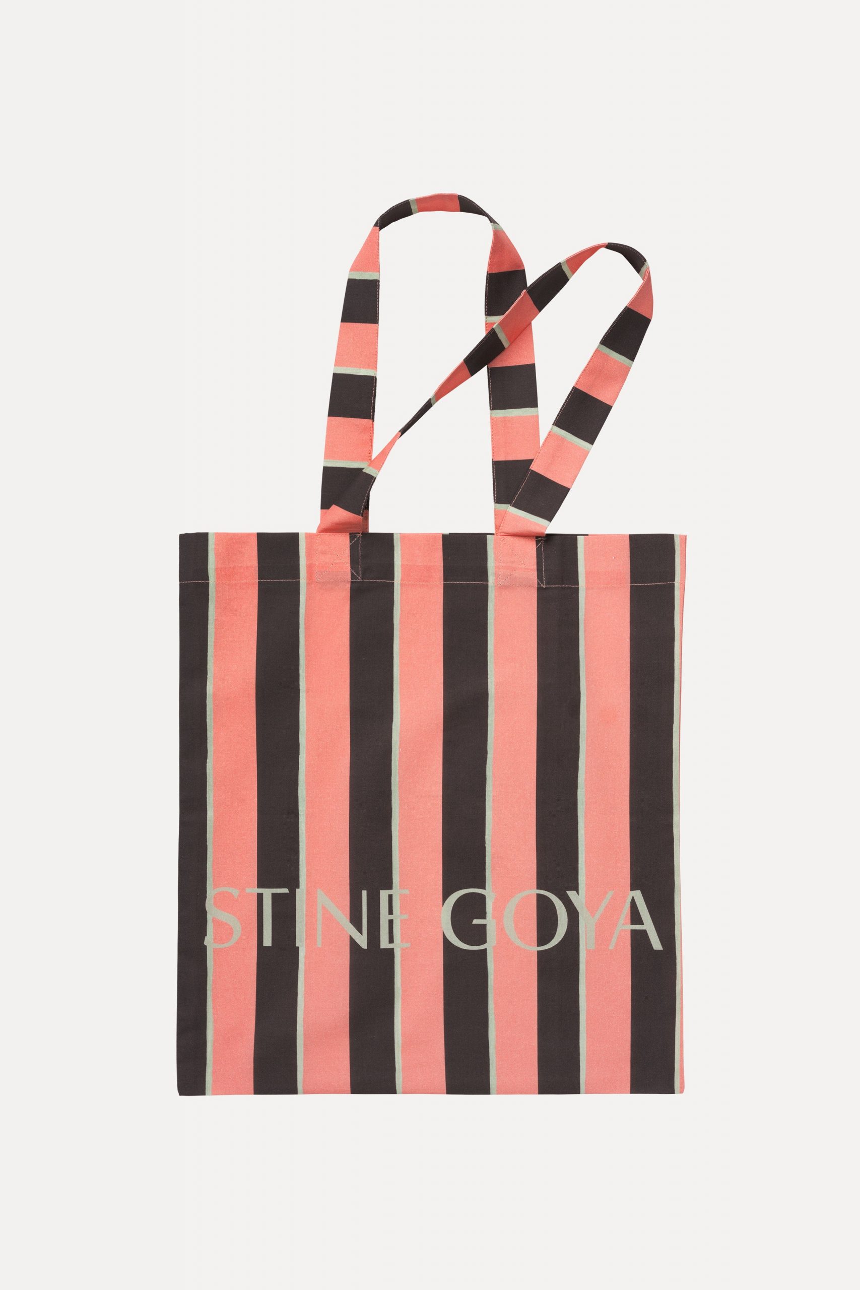 Stine Goya Cotton Tote - Rosewood Mint Stripes