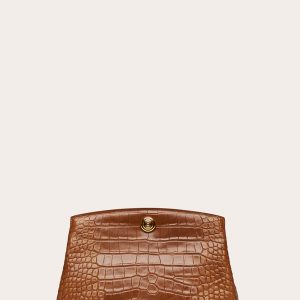 Little Liffner Pushlock Pouch Nougat Croc