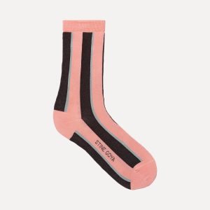 Stine Goya Short Socks - Rosewood Mint Stripes