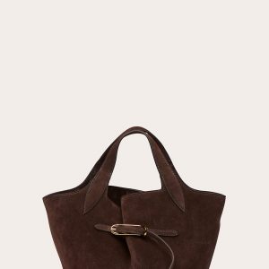 Little Liffner Belted Tote Mini Dark Brown Suede