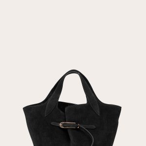 Little Liffner Belted Tote Mini Black Suede