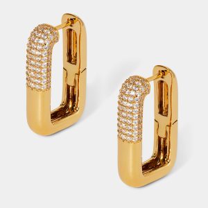 Nadri ALMA SQUARE HOOP EARRINGS