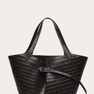 Little Liffner Belted Tote Black Croc