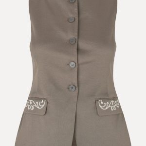 Stine Goya Tailored Tank Vest - Cherries On A Paisley