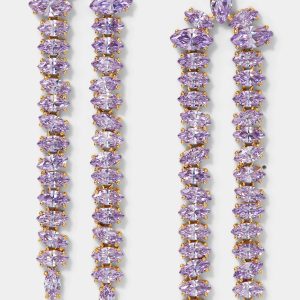 Nadri PALM SPRINGS LAVENDER DOUBLE LINEAR EARRINGS