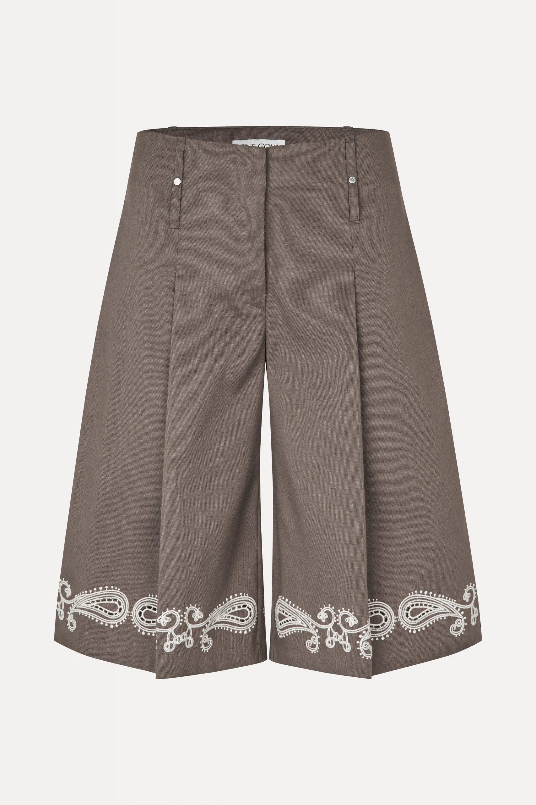 Stine Goya Pleated Eyelet Bermuda - Cherries On A Paisley