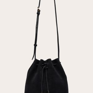 Little Liffner Charm Bucket Small Black Suede