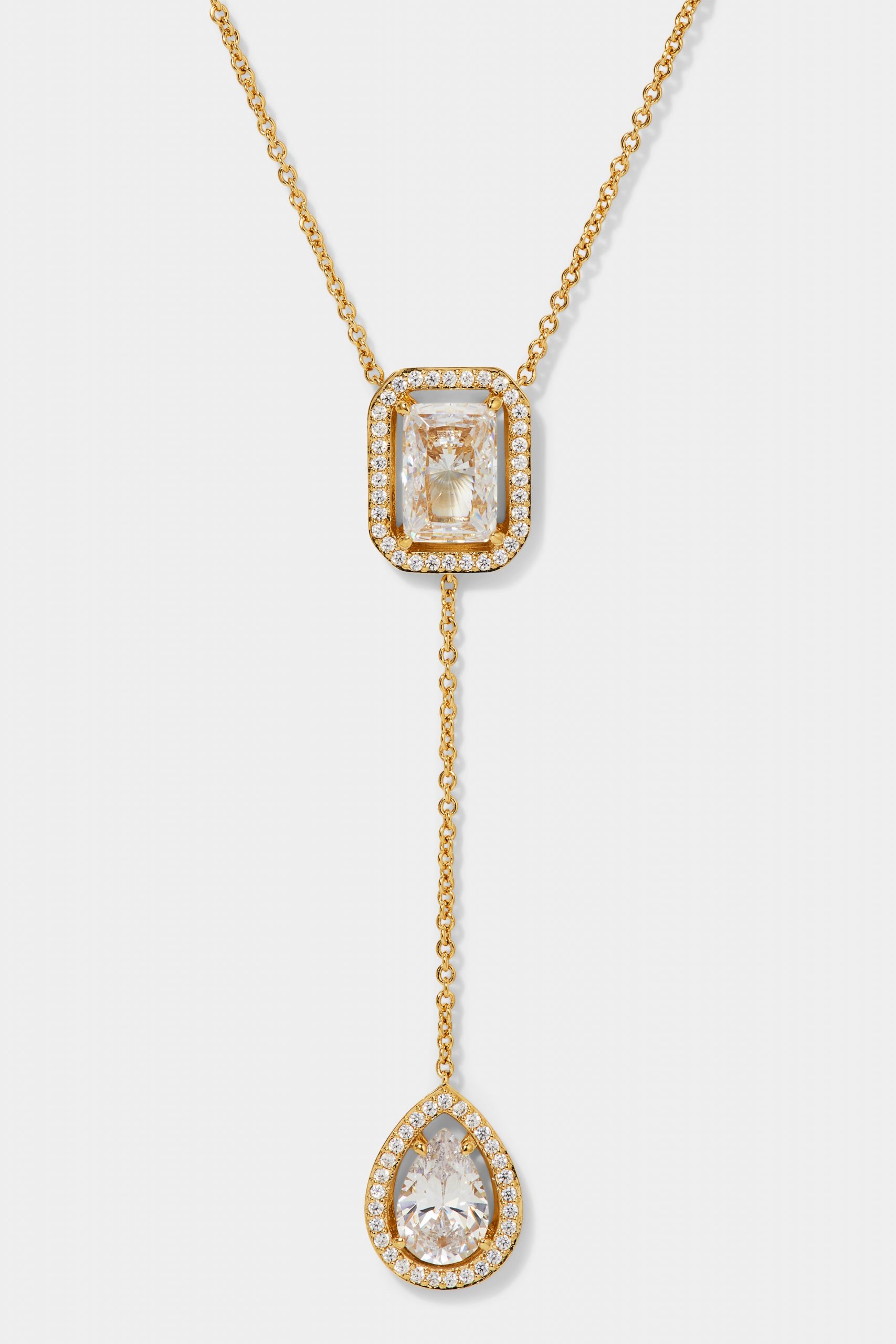 Nadri RADIANT DOUBLE HALO CZ Y NECKLACE