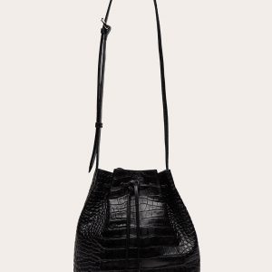 Little Liffner Charm Bucket Small Black Croc