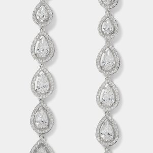 Nadri RADIANT LONG PEAR CZ LINEAR EARRINGS