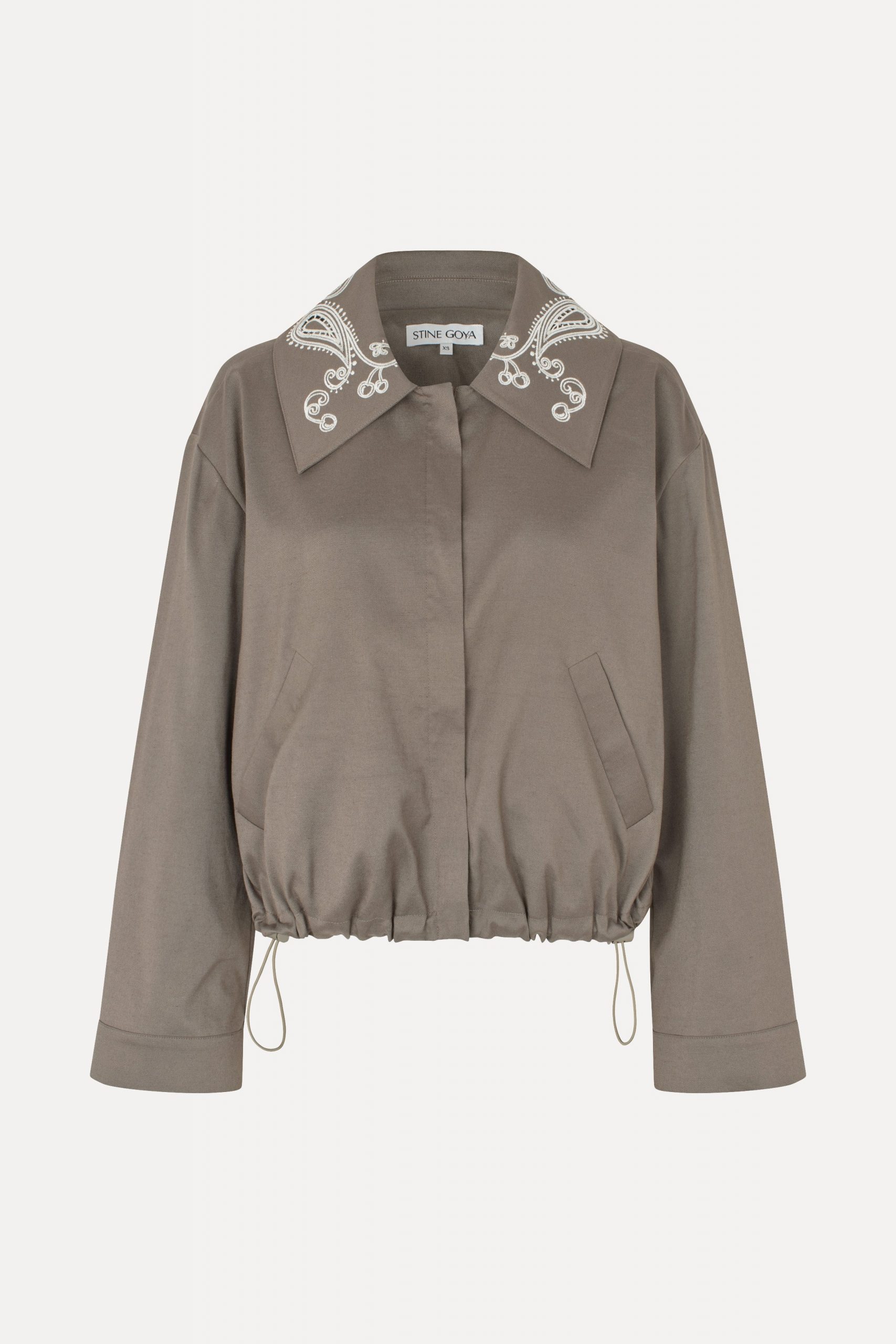 Stine Goya Blouson Eyelet Bomber - Cherries On A Paisley
