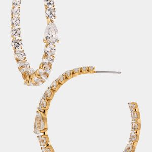 Nadri HALLE CZ LARGE C HOOP EARRINGS