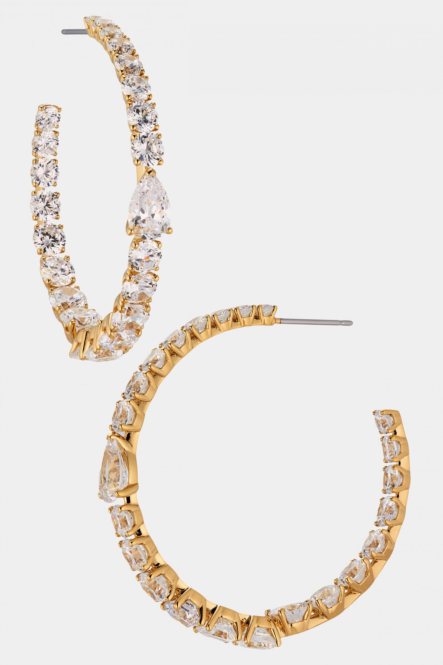 Nadri HALLE CZ LARGE C HOOP EARRINGS