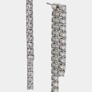 Nadri PERFECT TENNIS 3MM CZ FRONT BACK LINEAR EARRINGS
