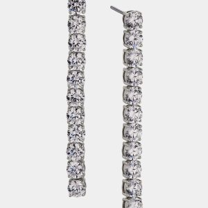 Nadri PERFECT TENNIS 4MM CZ LONG LINEAR EARRINGS