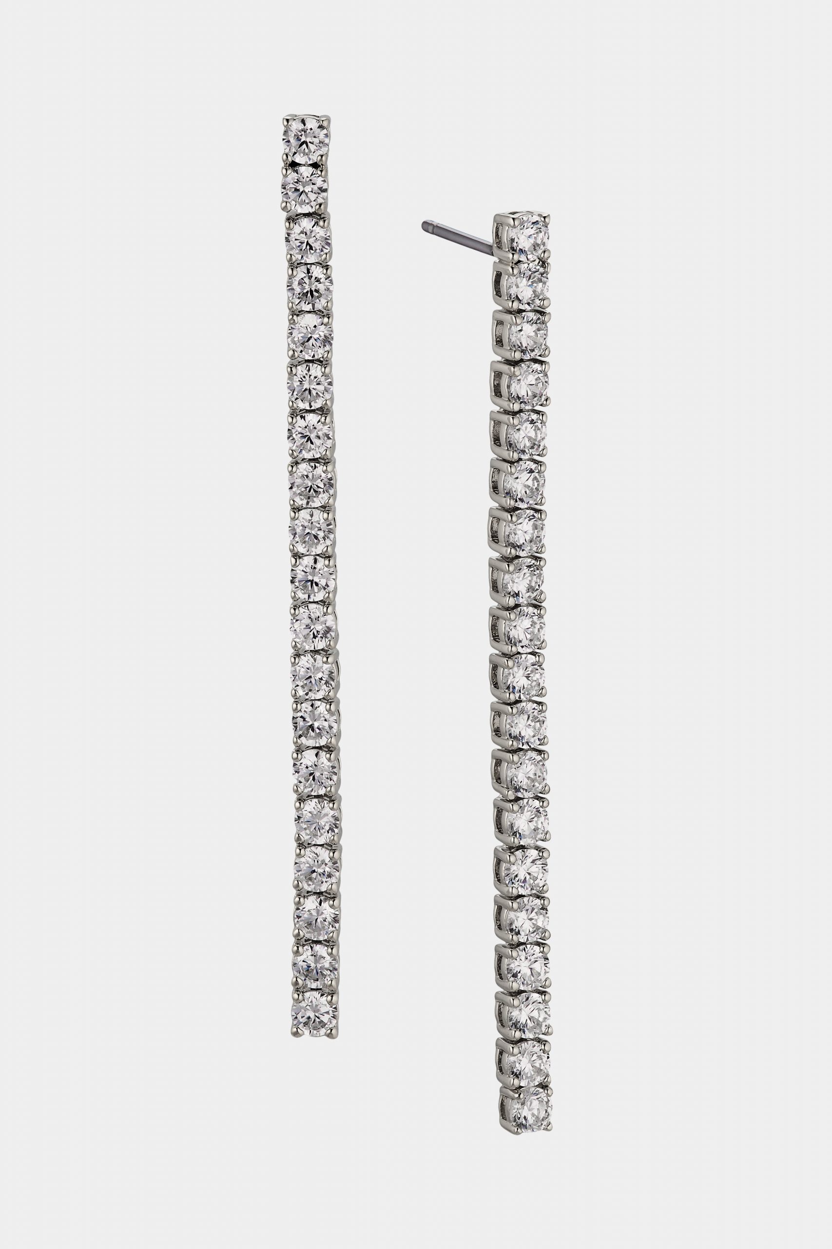 Nadri PERFECT TENNIS 2.5MM CZ LONG LINEAR EARRINGS