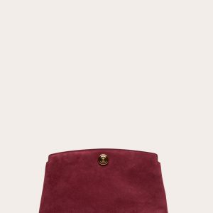 Little Liffner Pushlock Pouch Burgundy Suede