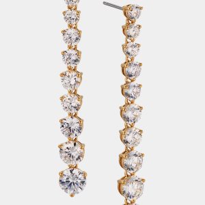 Nadri PERFECT TENNIS GRADUATED CZ LONG LINEAR EARRINGS