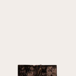 Little Liffner Belted Clutch Brown Velvet
