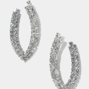 Nadri TWINNIE FRONTBACK PATTERN HOOP EARRINGS