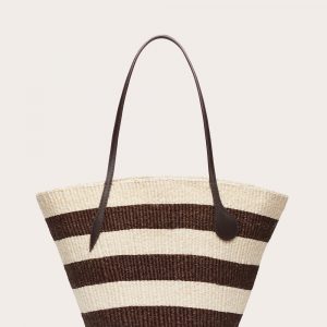 Little Liffner Straw Basket Large Dark Brown