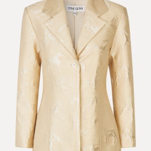 Stine Goya Structured Single-Breasted Jacket - Porcelain Cream
