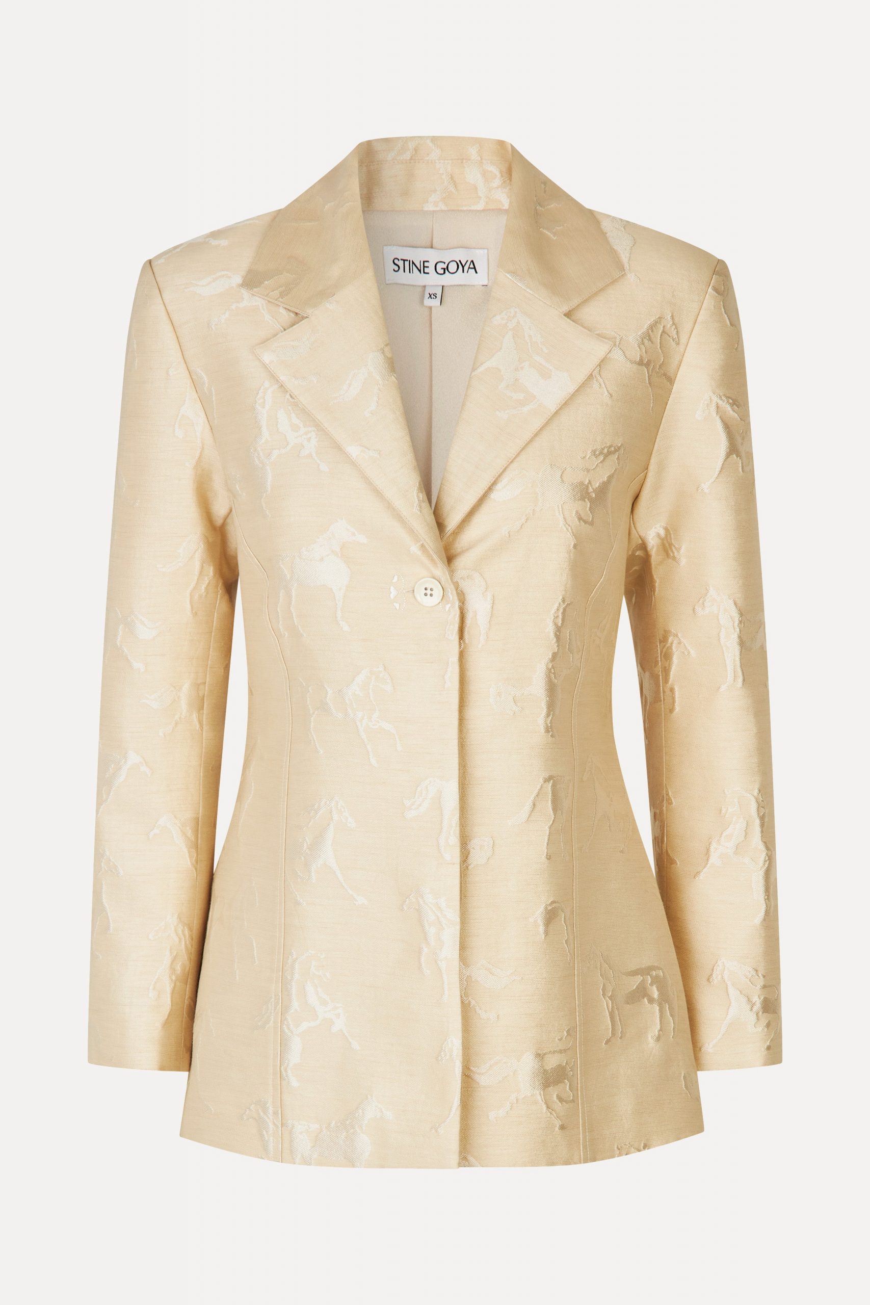 Stine Goya Structured Single-Breasted Jacket - Porcelain Cream