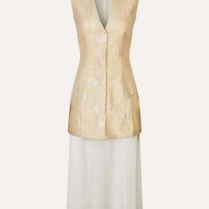 Stine Goya Waistcoat Tailored Midi Dress - Porcelain Cream