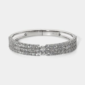 Nadri TWINNIE TRIPLE ROW HINGE BRACELET